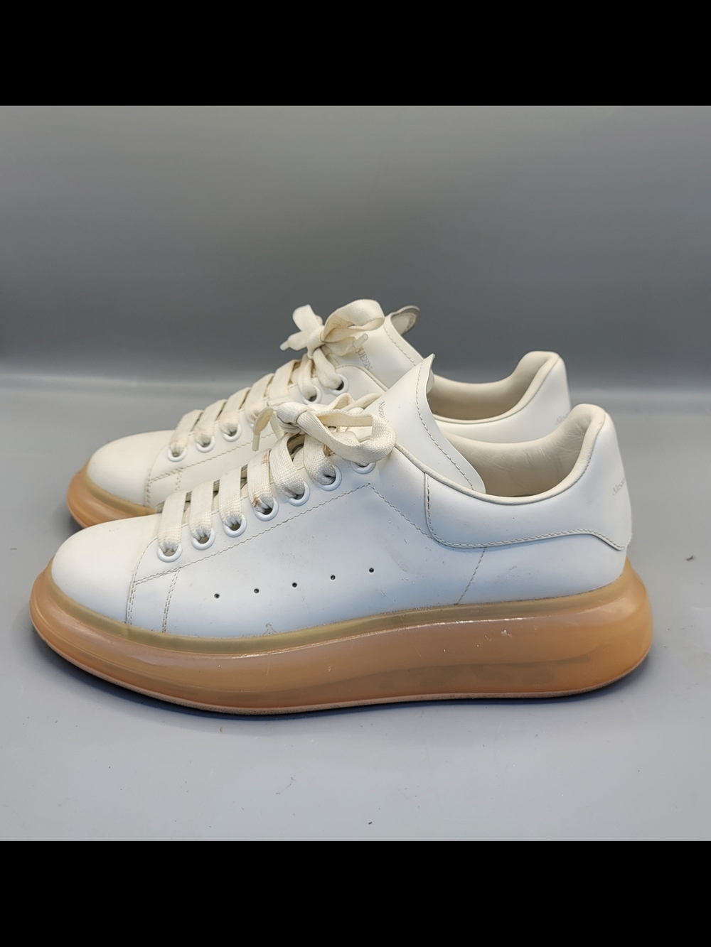 Alexander McQueen Oversized Chunky White Grey Clear Sole Sneakers
